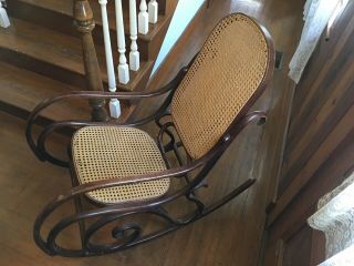 Bentwood & Woven Cane Rocking Chair Rocker 3
