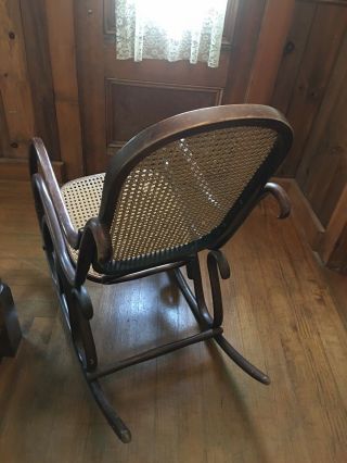 Bentwood & Woven Cane Rocking Chair Rocker 5
