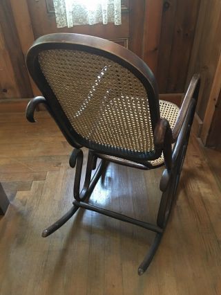 Bentwood & Woven Cane Rocking Chair Rocker 7