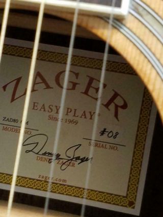 Zager Easy Play ZAD - 80 OM Solid Cedar Rosewood Acoustic Pro Series Guitar & Case 8