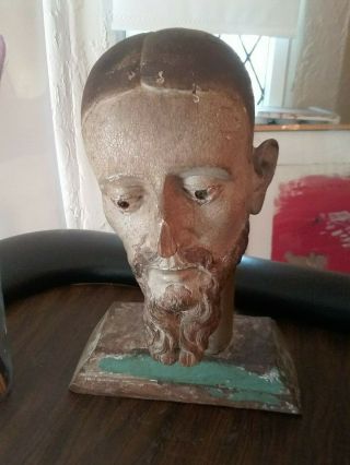 " Head - Sized " Solid Wood William Shakespeare Bust Hand - Carved Piece