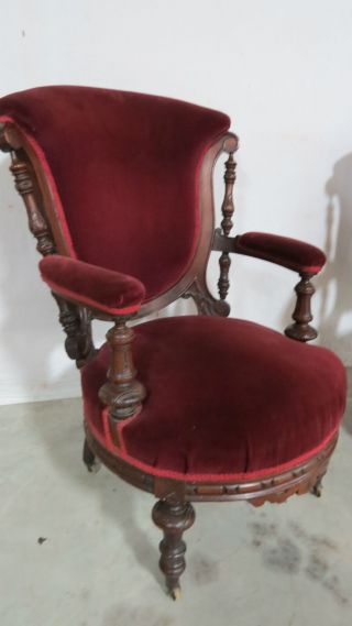 Antique Victorian Pair Chairs Stunning Walnut 3