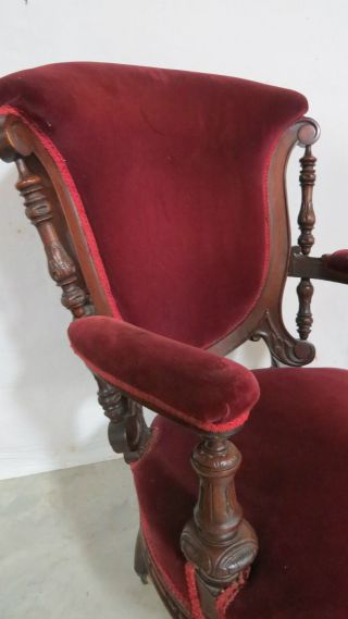 Antique Victorian Pair Chairs Stunning Walnut 4