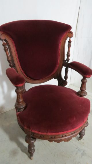 Antique Victorian Pair Chairs Stunning Walnut 5