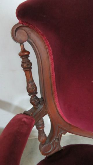 Antique Victorian Pair Chairs Stunning Walnut 7