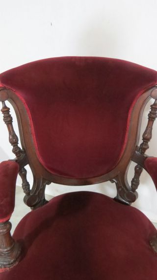 Antique Victorian Pair Chairs Stunning Walnut 8