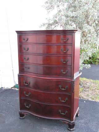 Chippendale Mahogany Serpentine Extra Tall Chest of Drawers 9380 10