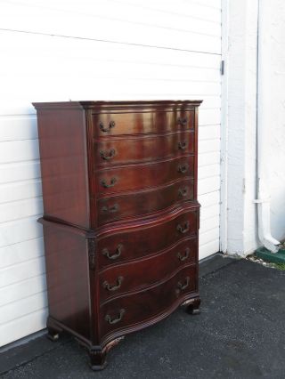 Chippendale Mahogany Serpentine Extra Tall Chest of Drawers 9380 2