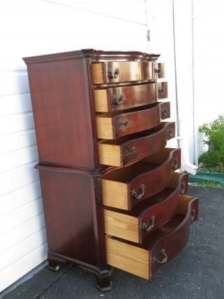 Chippendale Mahogany Serpentine Extra Tall Chest of Drawers 9380 3
