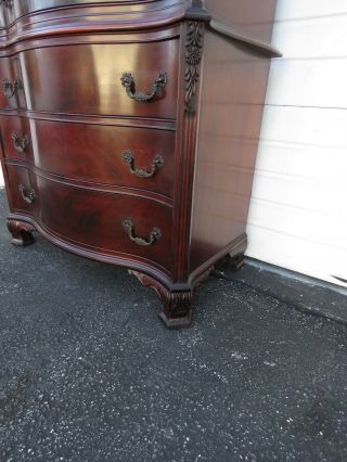 Chippendale Mahogany Serpentine Extra Tall Chest of Drawers 9380 9