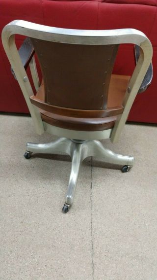 Vintage Space Race Swivel Office Arm Chair Rolling Propeller Base Aluminum era 6
