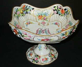 Carl Thieme Dresden Porcelain " Marie Antoinette " Footed Compote Tazza