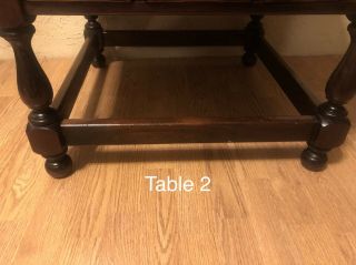 Pair Vintage Ethan Allen Dark Antiqued Pine Old Tavern Two Drawer End Table 6