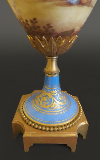 19th C.  French Sevres Porcelain Vase Mounted On Bronze 6