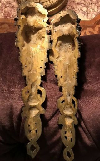 Antique Bronze Ornate Rams Head Furniture Mounts 5