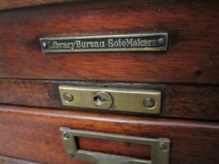Mahogany Brass Library File Cabinet Wood Dentist Chest Paper Sorter Coffee Table 2