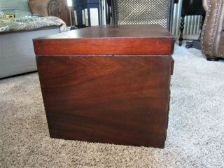 Mahogany Brass Library File Cabinet Wood Dentist Chest Paper Sorter Coffee Table 4