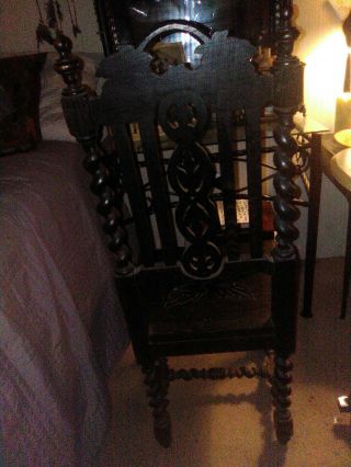 17th century hand carved chair,  French Renaissance,  came with Spanish chest, 5