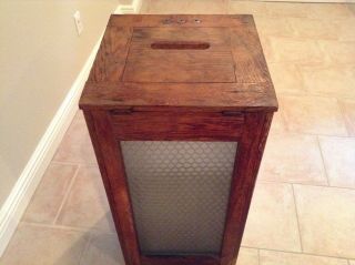 Antique Wood and Glass Ballot Box 7