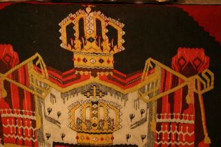 ANTIQUE HAND WOVEN TAPESTRY,  SERBIAN COAT OF ARMS,  LARGE MUSEUM 2