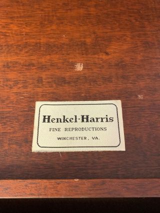 HENKEL HARRIS Mahogany Fall Front Silver Chest Hepplewhite Style with Key 6
