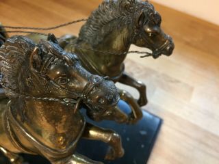 Antique Large Grand Tour Roman Bronze Chariot Racer Marble Base 19th Century 3