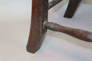 RARE 18TH C NORWICH,  CT QA CHAIR BOLD SPANISH FEET WITH CARVED CREST OLD SURFACE 6