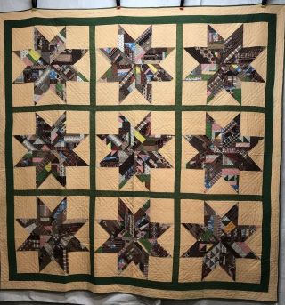 Scrap Bag Star Quilt Circa 1860 11