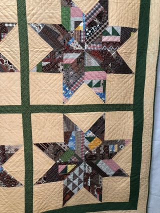 Scrap Bag Star Quilt Circa 1860 5