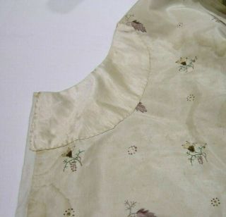 18thc Hand Embroidered Ivory Silk Waistcoat a/f 4