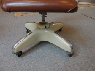 VG Vintage Industrial Design Art Deco MCM Metal Tanker Desk Office Swivel Chair 3