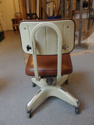 VG Vintage Industrial Design Art Deco MCM Metal Tanker Desk Office Swivel Chair 4