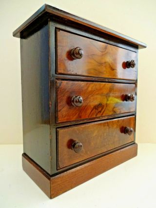 ANTIQUE CHEST OF DRAWERS JEWELLERY BOX,  LOCKING WITH HIDDEN COMPARTMENT,  c1901 - 10 2