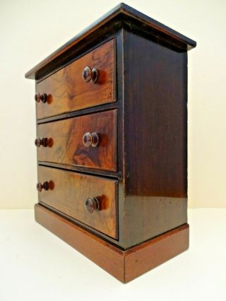 ANTIQUE CHEST OF DRAWERS JEWELLERY BOX,  LOCKING WITH HIDDEN COMPARTMENT,  c1901 - 10 3