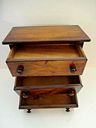 ANTIQUE CHEST OF DRAWERS JEWELLERY BOX,  LOCKING WITH HIDDEN COMPARTMENT,  c1901 - 10 9
