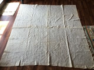 c1880s Ocean Wave ANTIQUE Quilt 70 x 79 Estate Find Handmade Calico 12