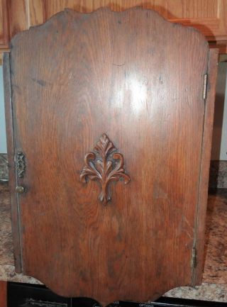 Antique Oak Wall/bathroom Cabinet