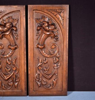Antique French Highly Carved Panels in Walnut Wood Salvage w/Flowers 4