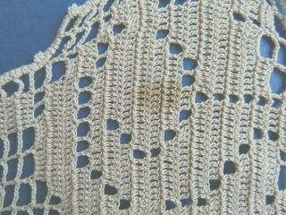 A VINTAGE LINEN TABLECLOTH WITH MARY CARD THE WOODLANDERS CROCHET EDGING 9