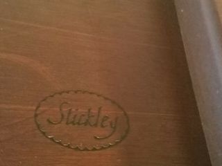 Signed Stickley Cherry Banded Top And Carved Base Coffee table. 5