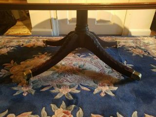 Signed Stickley Cherry Banded Top And Carved Base Coffee table. 8