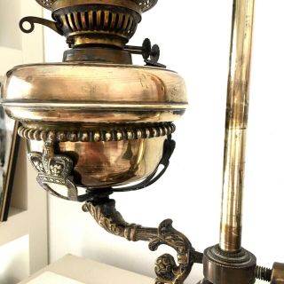antique brass oil lamp student lamp desk lamp crown design 5