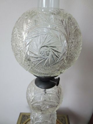 Gorgeous Antique Cut Glass Lamp 3