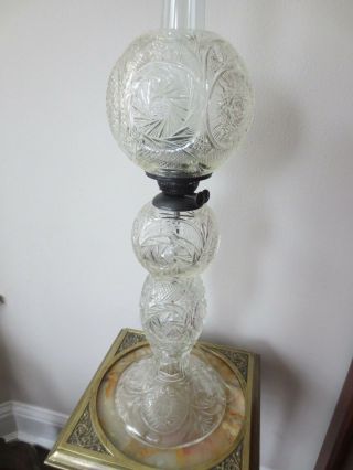 Gorgeous Antique Cut Glass Lamp 7