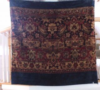 Antique French 19thC Silk Chenille Home Dec Border Textile Fabric Ethnic Print 2