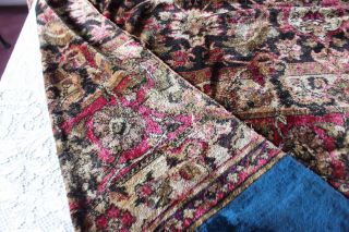 Antique French 19thC Silk Chenille Home Dec Border Textile Fabric Ethnic Print 9