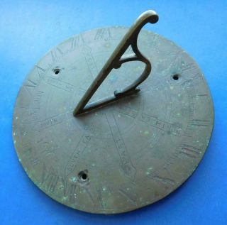 Exceptional Antique Bronze 10” Garden Sundial Dated 1676 ‘ye Shade Teecheth’