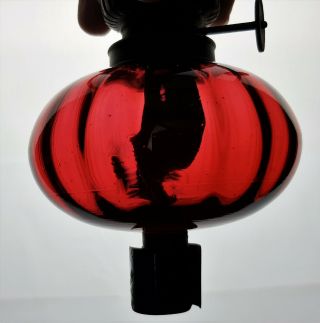 Pair Victorian Cranberry Kerosene Oil Miniature Peg Lamps Lamp Burner Shade Ring 5