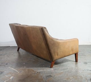 Mid Century Danish Modern Sofa Couch Leather Borge Mogensen Rosewood Denmark Mcm 10