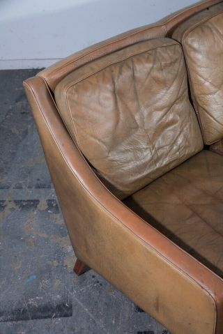 Mid Century Danish Modern Sofa Couch Leather Borge Mogensen Rosewood Denmark Mcm 4